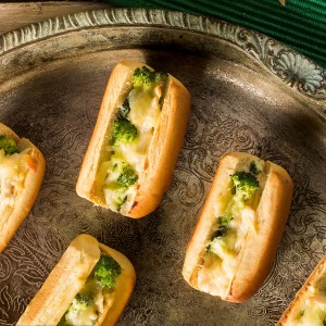 Nutrellinhas gratinadas com frango e brócolis